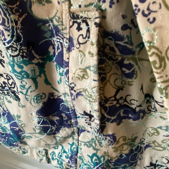 Christopher and Banks patterned spring jacket button down front pockets cotton - Picture 6 of 8